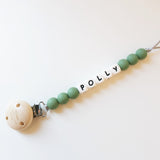 Fopspeenketting met naam unicolor - Klein Atelier