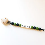 Fopspeenketting met naam unicolor - Klein Atelier