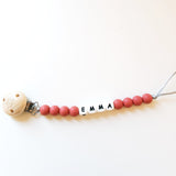 Fopspeenketting met naam unicolor - Klein Atelier