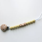 Fopspeenketting met naam uni of duo-color