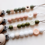 Fopspeenketting newborn bloem