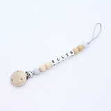 Fopspeenketting met naam hout - Klein Atelier