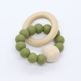 Bijtring met houten kraal - Klein Atelier