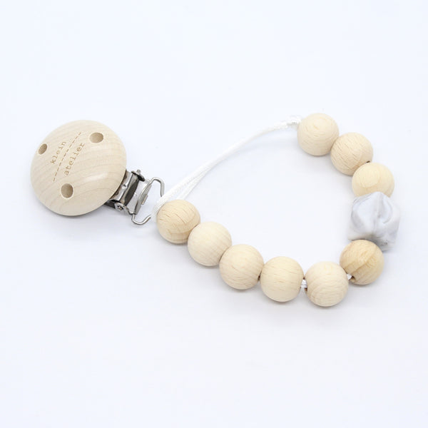 Fopspeenketting hout hexagoon